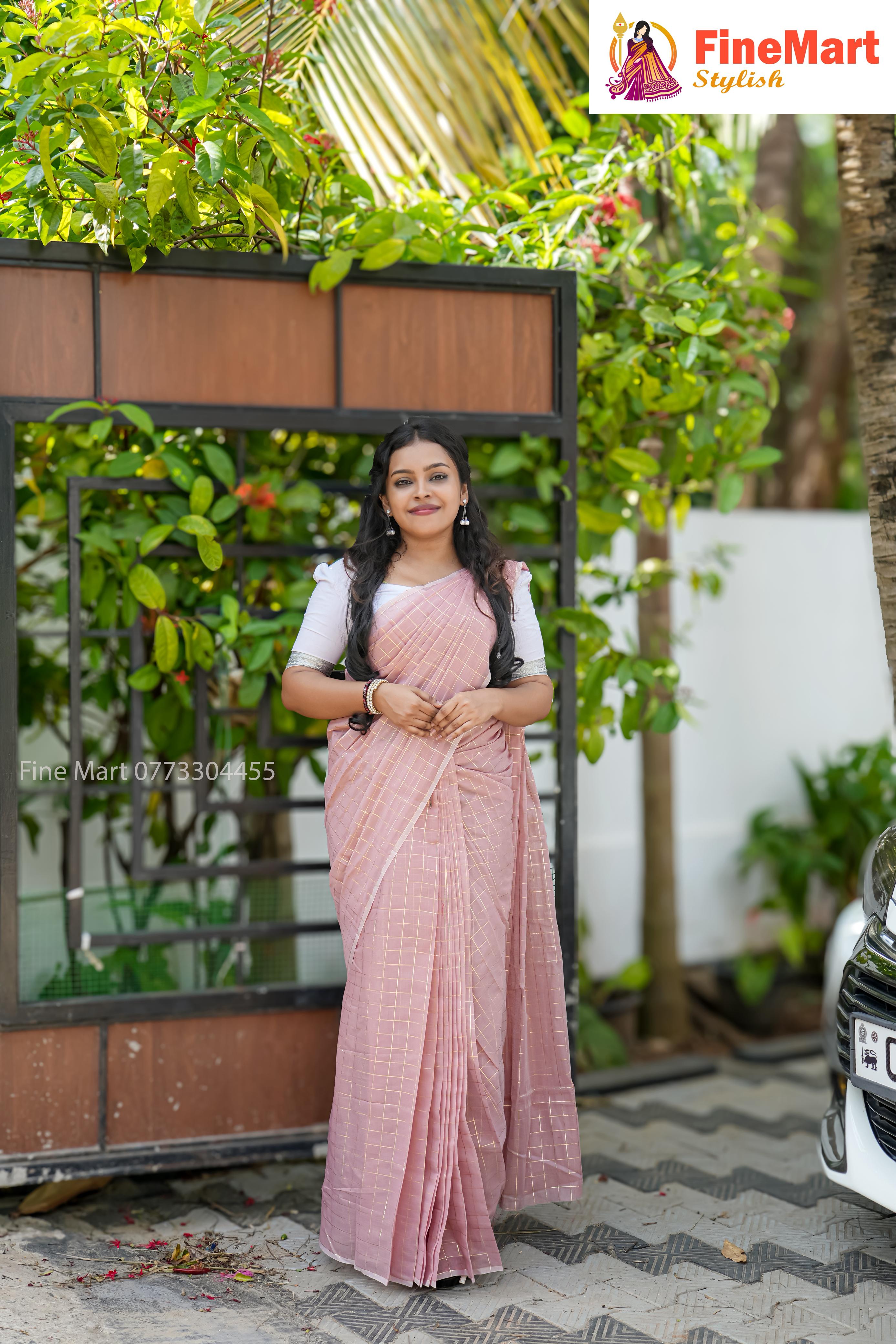 CHECK COTTON SAREE 19